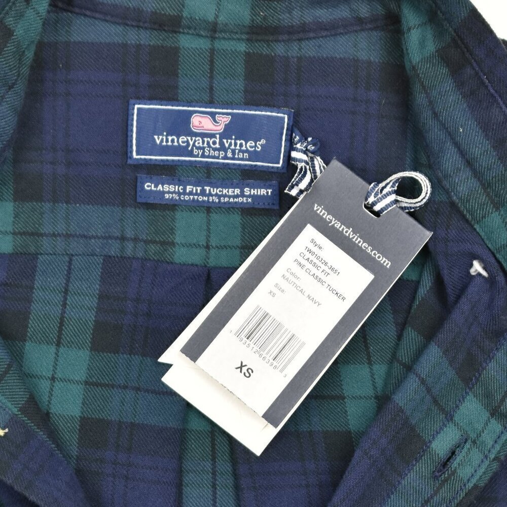 Vineyard Vines Classic Fit Pine Tucker Shirt Plaid Flannel NEW - Picture 6 of 6